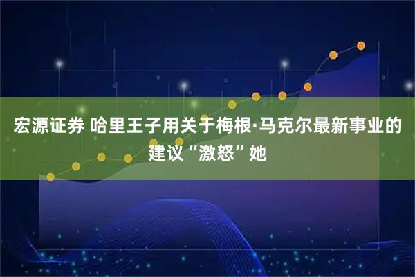 宏源证券 哈里王子用关于梅根·马克尔最新事业的建议“激怒”她